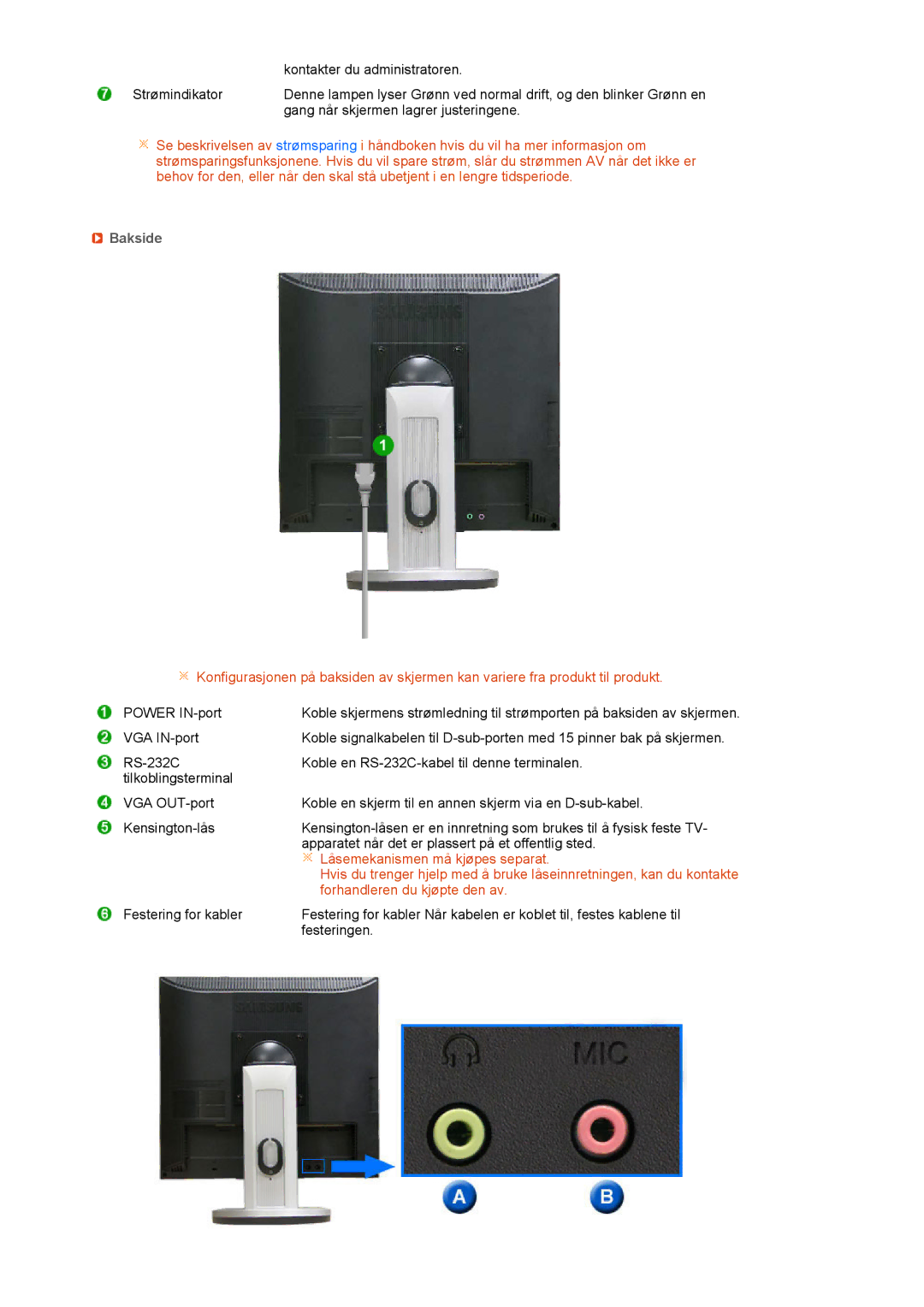 Samsung LF19TPTLSM/EDC, LH40MGPLBC/EN, LF17TPTLSN/EDC manual Bakside, Forhandleren du kjøpte den av 