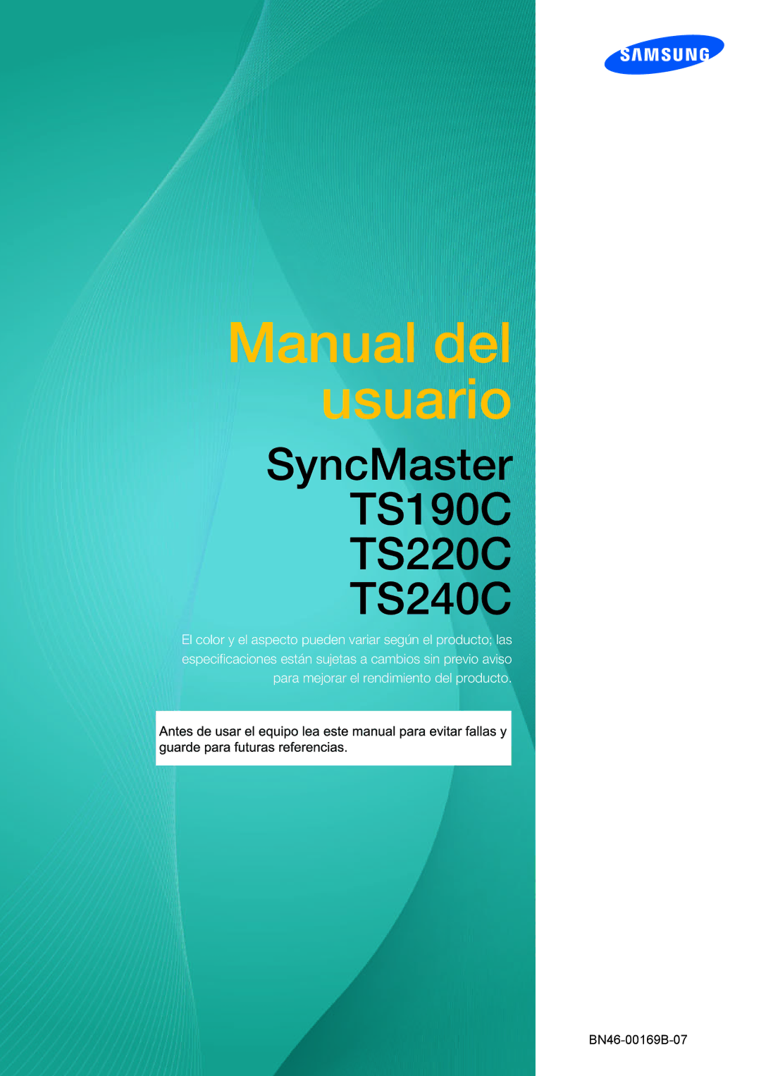 Samsung LF24TSCTBAN/EN, LF19TSCTBAN/EN, LF22TSCTBAN/EN manual Manual del usuario 