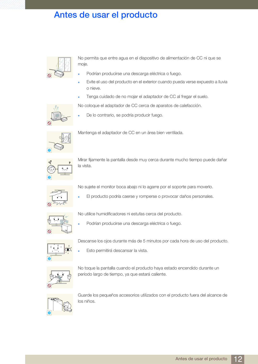 Samsung LF19TSCTBAN/EN, LF24TSCTBAN/EN, LF22TSCTBAN/EN manual Antes de usar el producto 