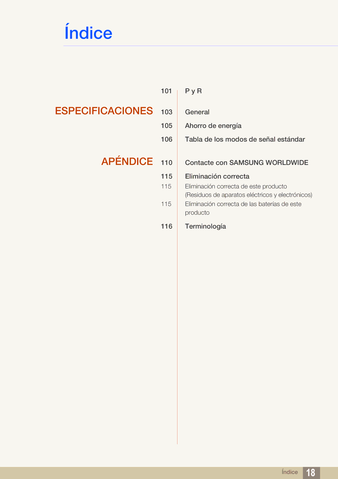 Samsung LF19TSCTBAN/EN, LF24TSCTBAN/EN, LF22TSCTBAN/EN manual Especificaciones 