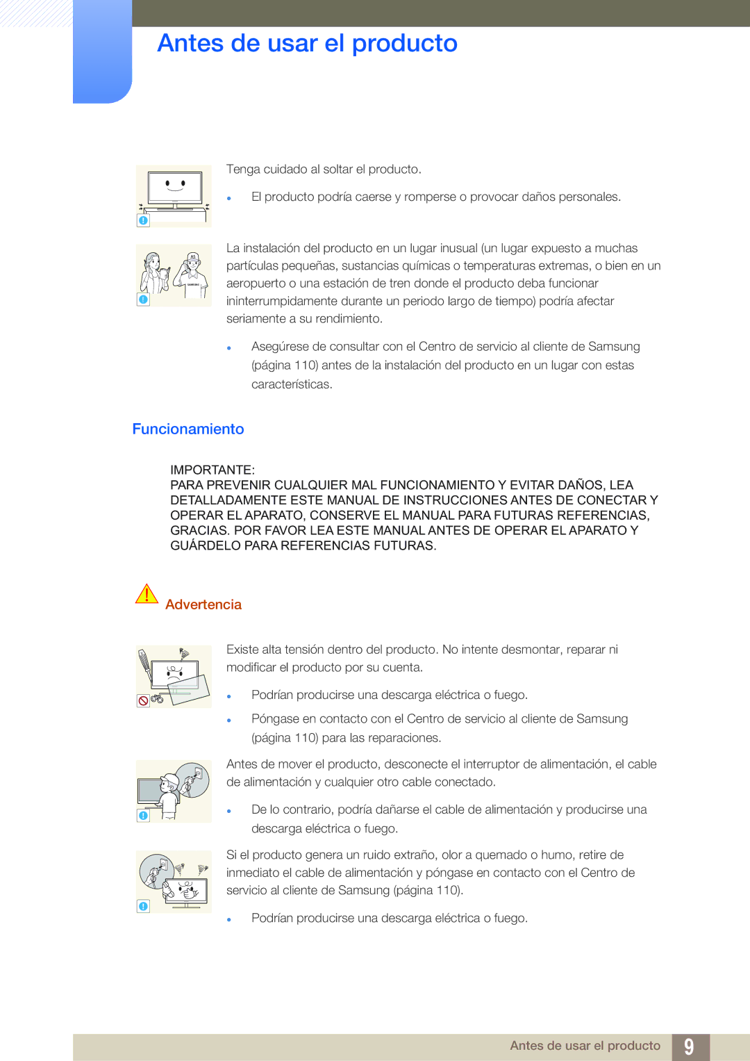 Samsung LF19TSCTBAN/EN, LF24TSCTBAN/EN, LF22TSCTBAN/EN manual Funcionamiento 