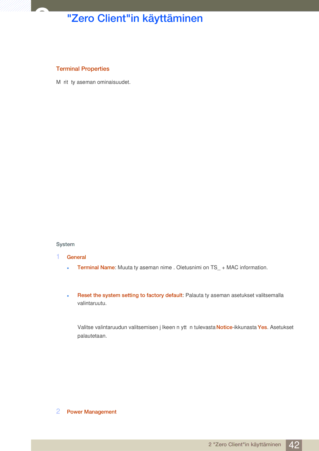 Samsung LF19TSCTBAN/EN, LF24TSCTBAN/EN, LF22TSCTBAN/EN manual Terminal Properties, General, Power Management 