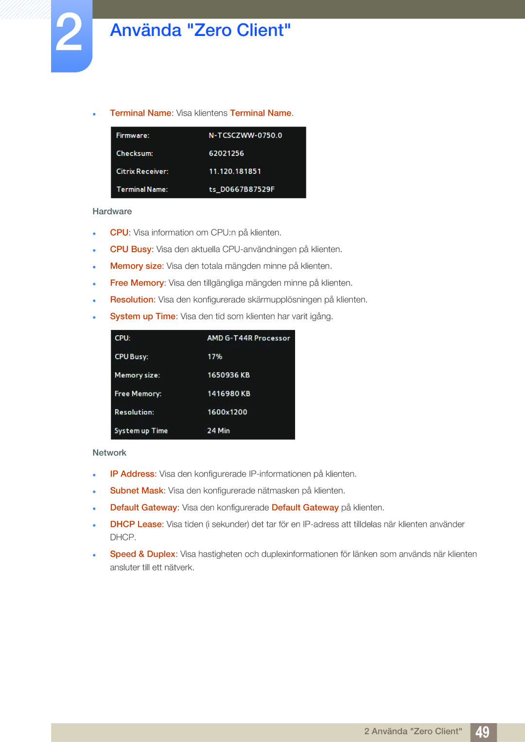 Samsung LF24TSCTBAN/EN, LF19TSCTBAN/EN, LF22TSCTBAN/EN manual  Terminal Name Visa klientens Terminal Name, Hardware 