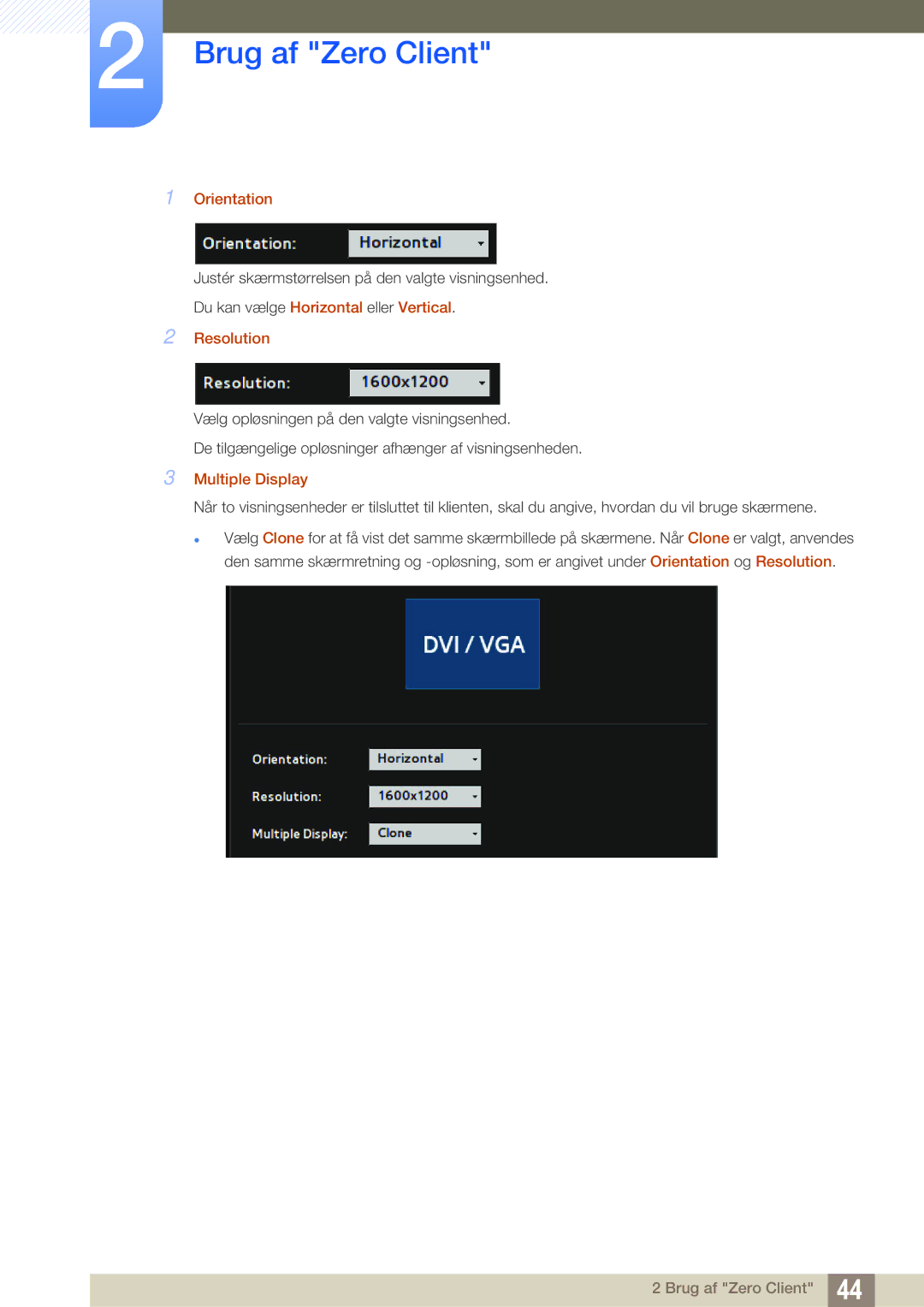 Samsung LF22TSCTBAN/EN, LF19TSCTBAN/EN, LF24TSCTBAN/EN manual Orientation, Resolution, Multiple Display 