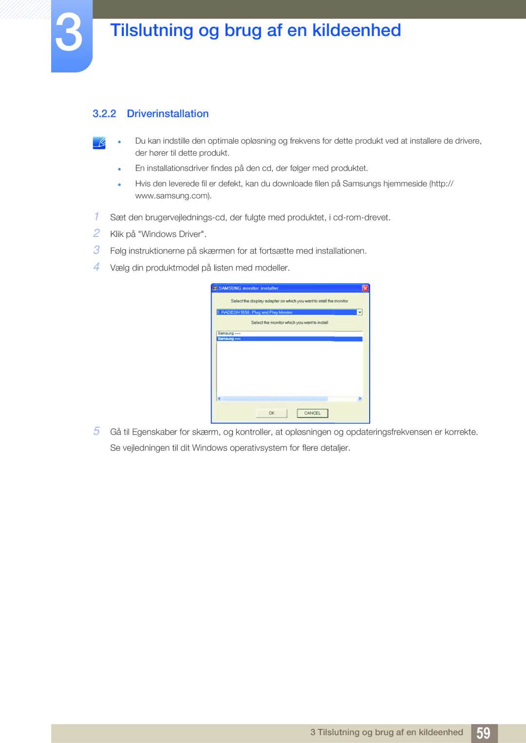 Samsung LF22TSCTBAN/EN, LF19TSCTBAN/EN, LF24TSCTBAN/EN manual Driverinstallation 