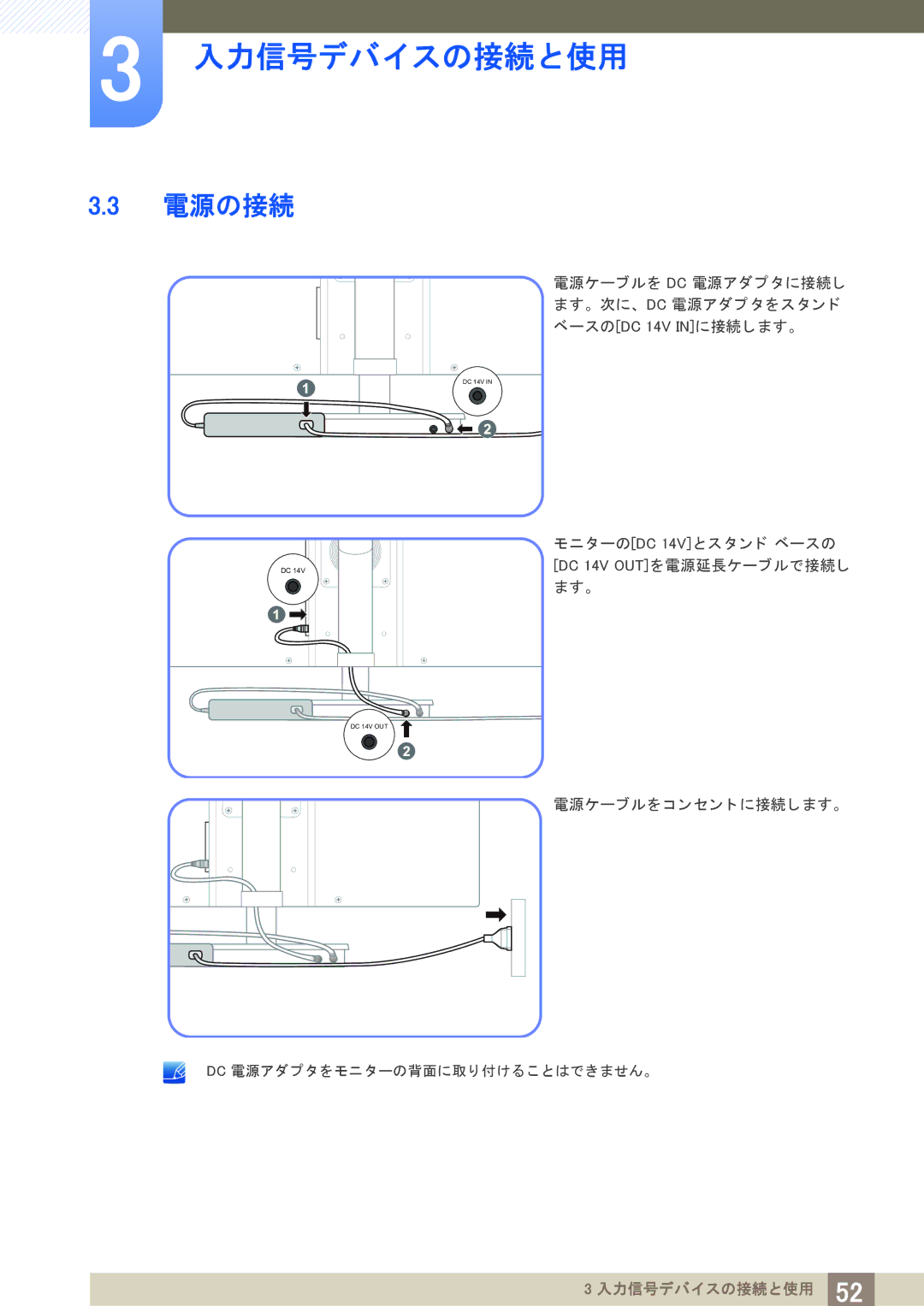 Samsung LF19TSWTBDN/XJ, LF24TSWTBDN/XJ manual 電源の接続 