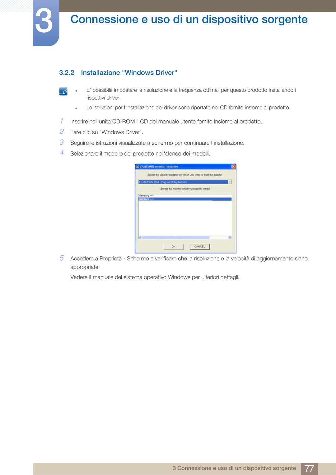 Samsung LF22FN1PFBZXEN manual Installazione Windows Driver 