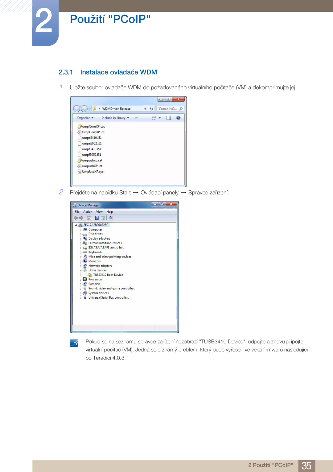 Samsung LF22FN1PFBZXEN manual Instalace ovladače WDM 