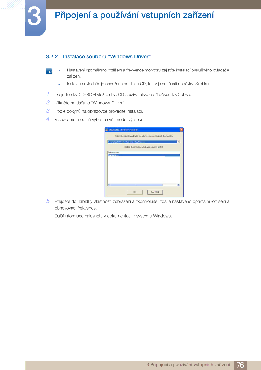 Samsung LF22FN1PFBZXEN manual Instalace souboru Windows Driver 