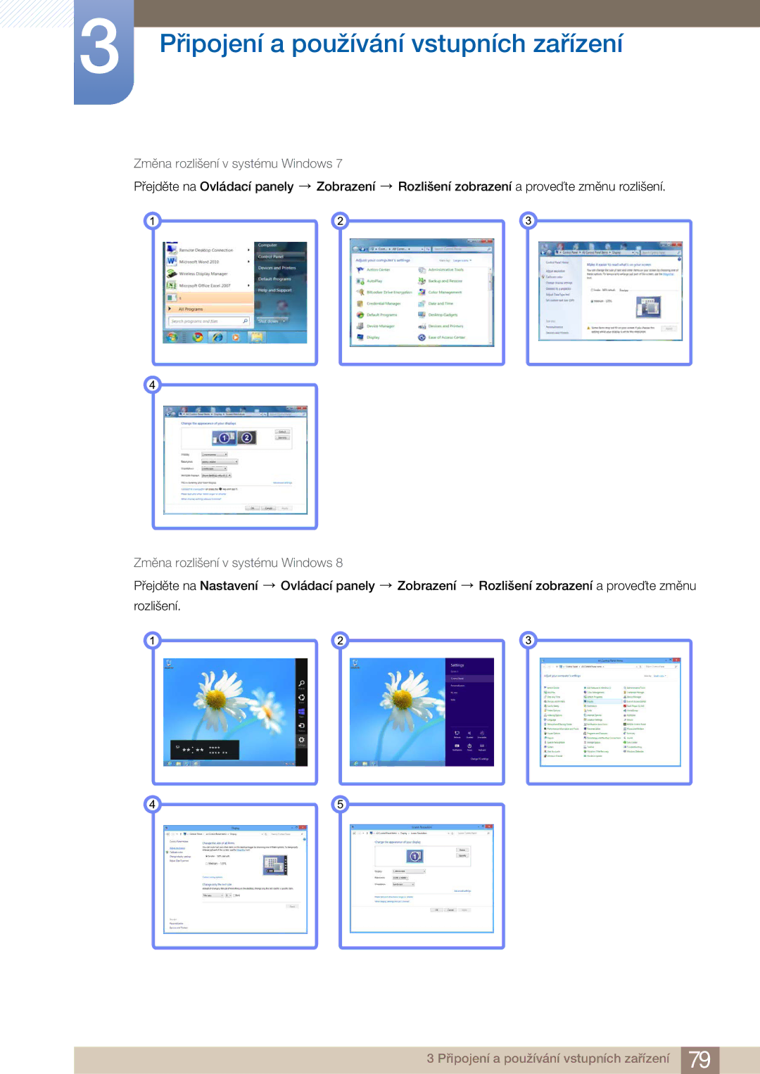 Samsung LF22FN1PFBZXEN manual Změna rozlišení v systému Windows 