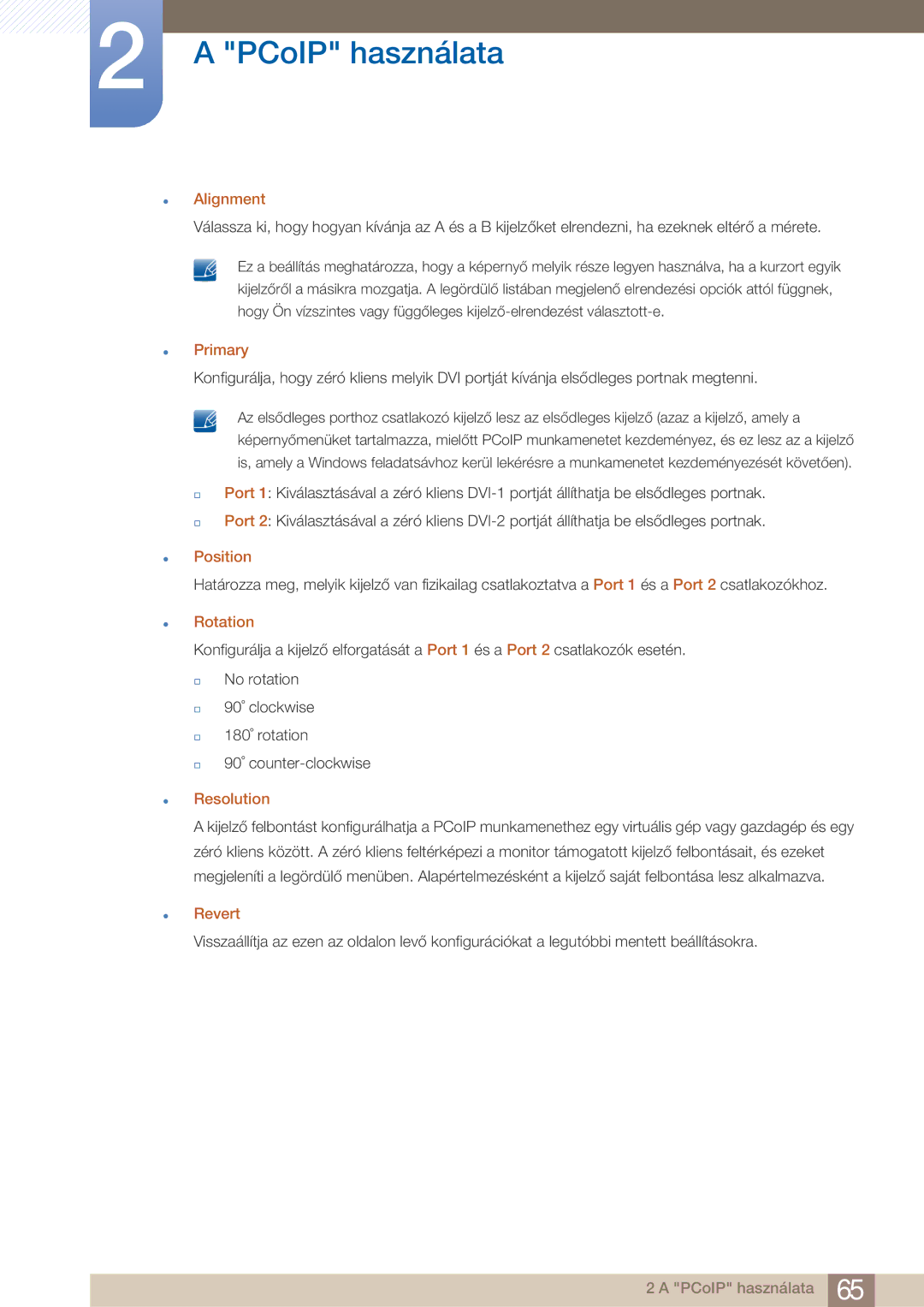 Samsung LF22FN1PFBZXEN manual  Alignment,  Primary,  Position,  Rotation,  Resolution,  Revert 