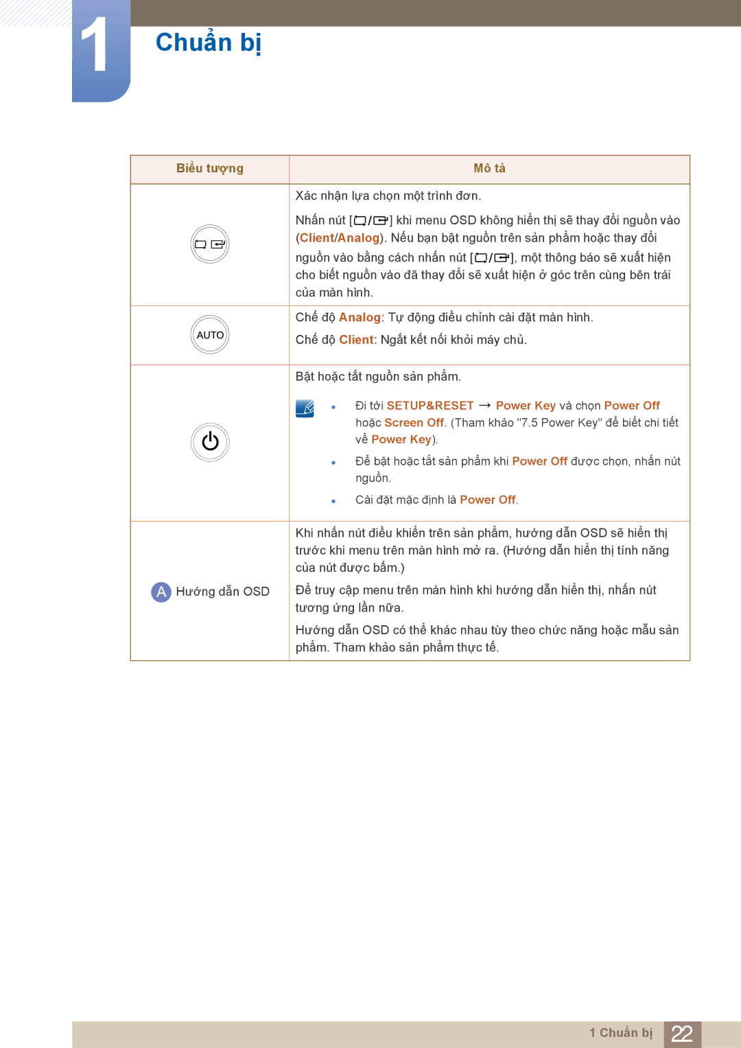 Samsung LF22NTBHBNU/XY, LF22FN1PFBZXXM, LF22NTBHBNM/XY manual Chuẩn bị 