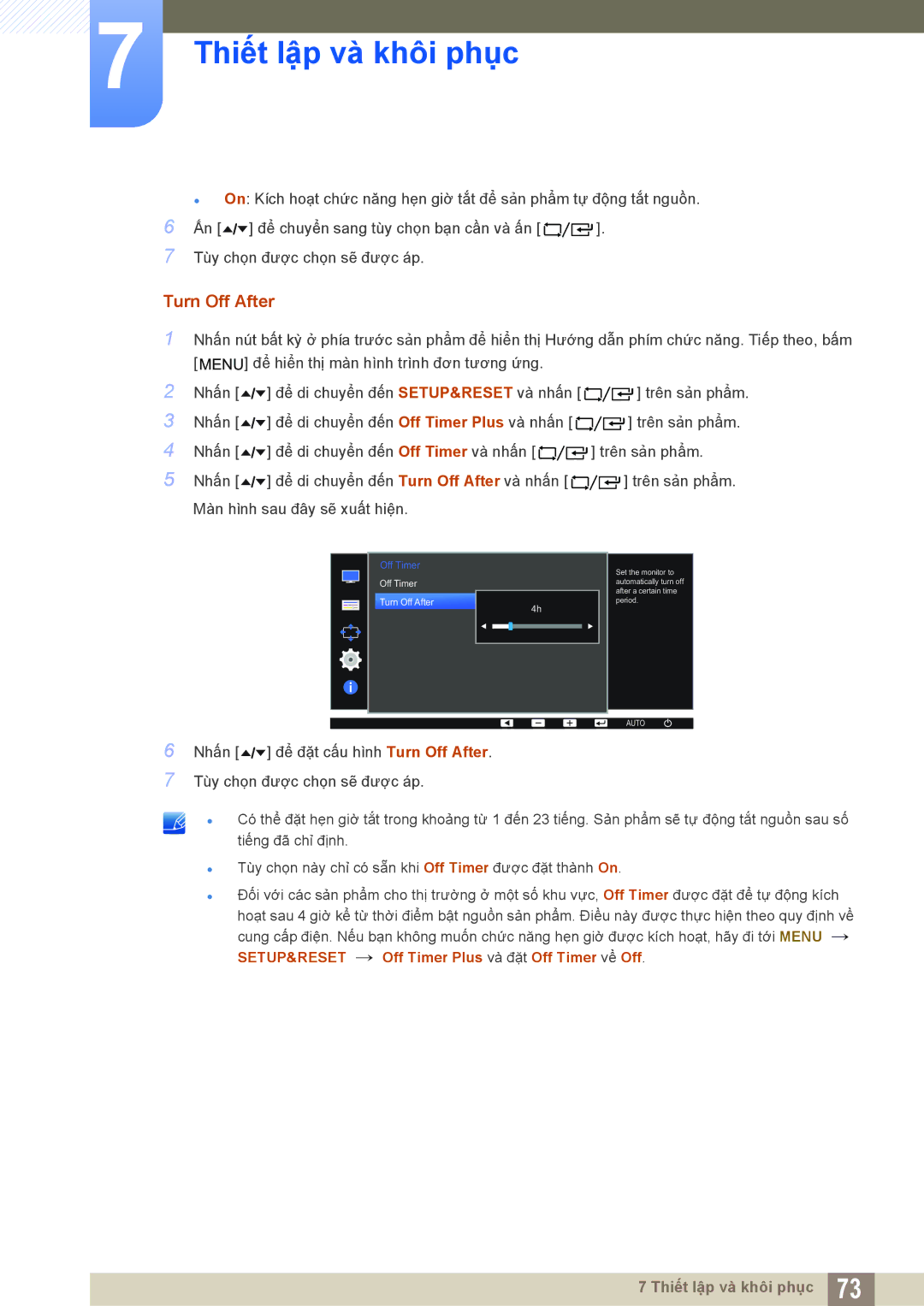 Samsung LF24FT2WFPZXXY, LF22FT2WFPZXXY manual Turn Off After, Off Timer 