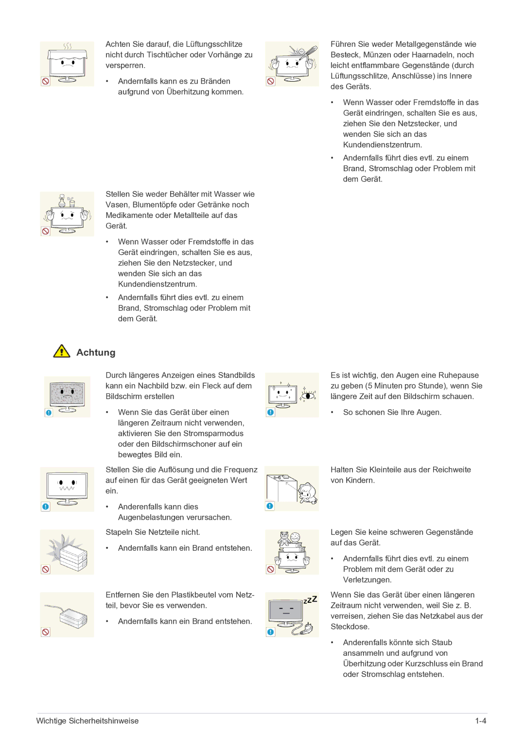 Samsung LF22NEBHBN/EN, LF22NEBHBM/EN manual Anderenfalls kann dies Augenbelastungen verursachen 