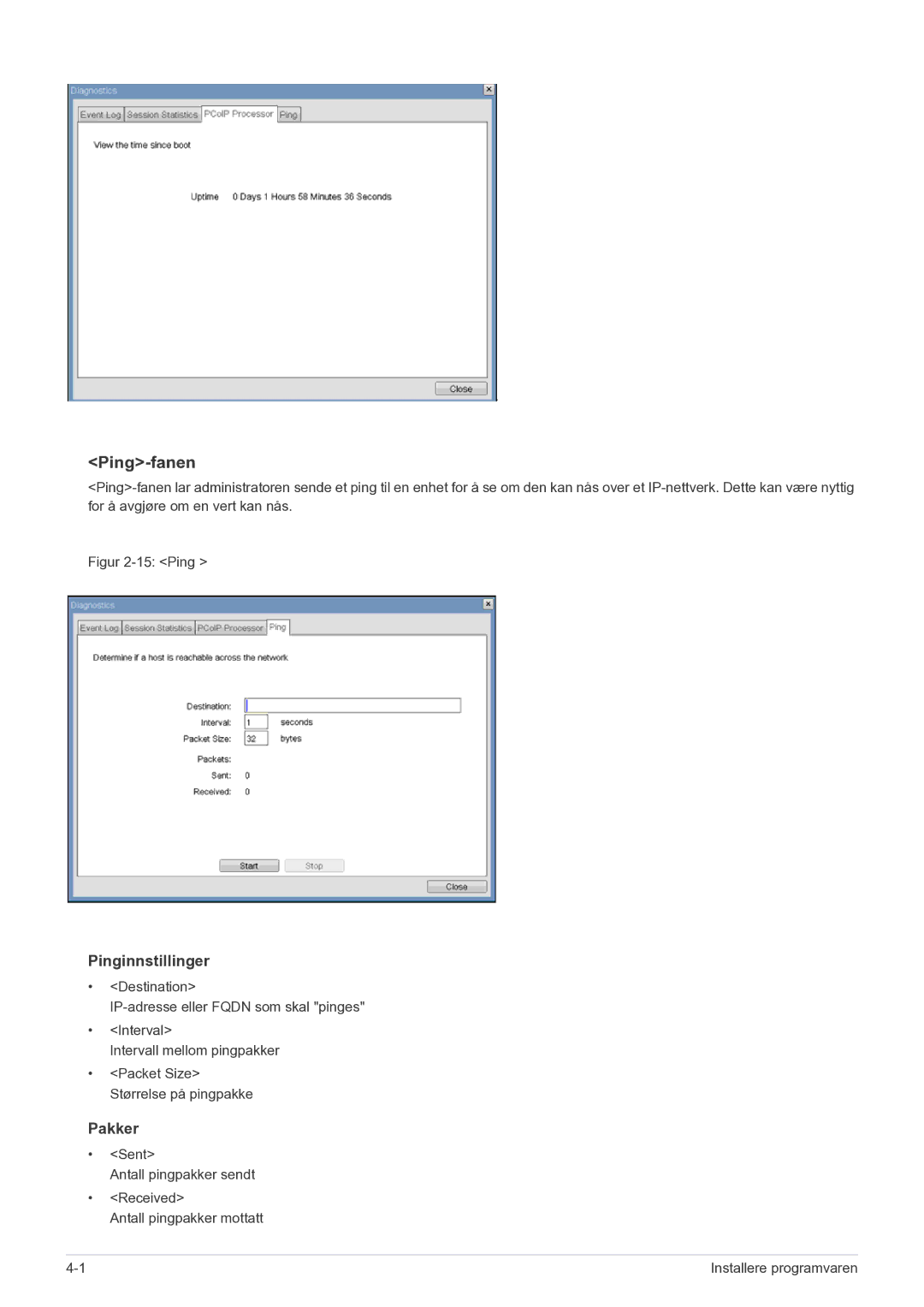 Samsung LF22NEBHBN/EN manual Ping-fanen, Pinginnstillinger 