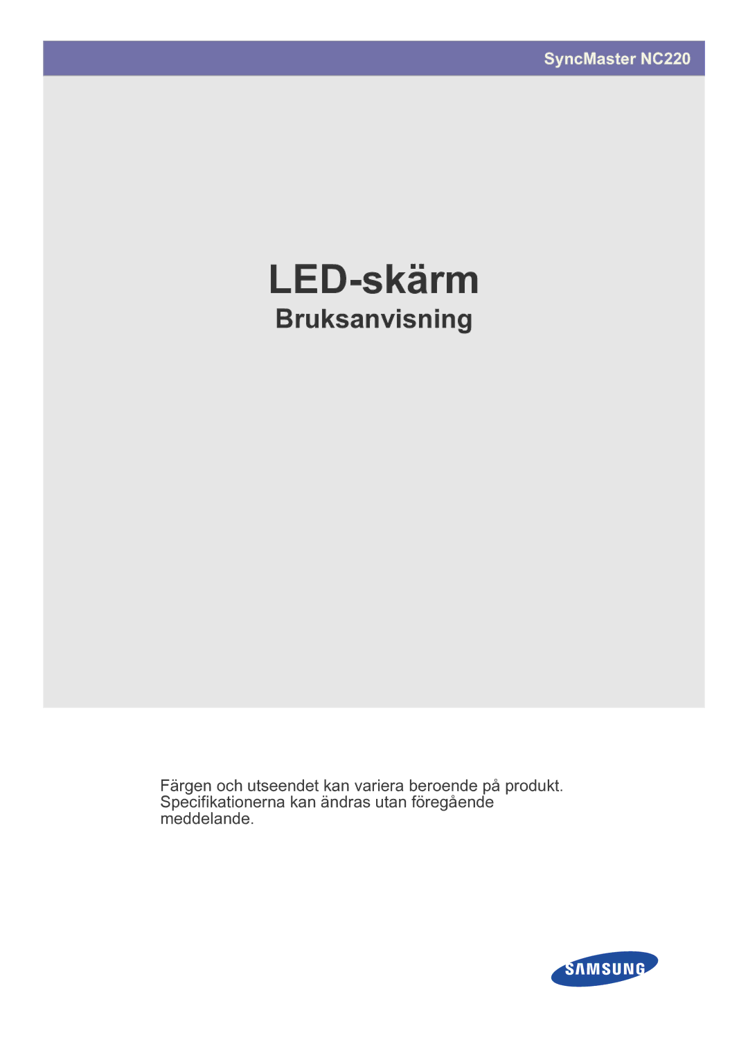 Samsung LF22NEBHBN/EN manual LED-skärm 