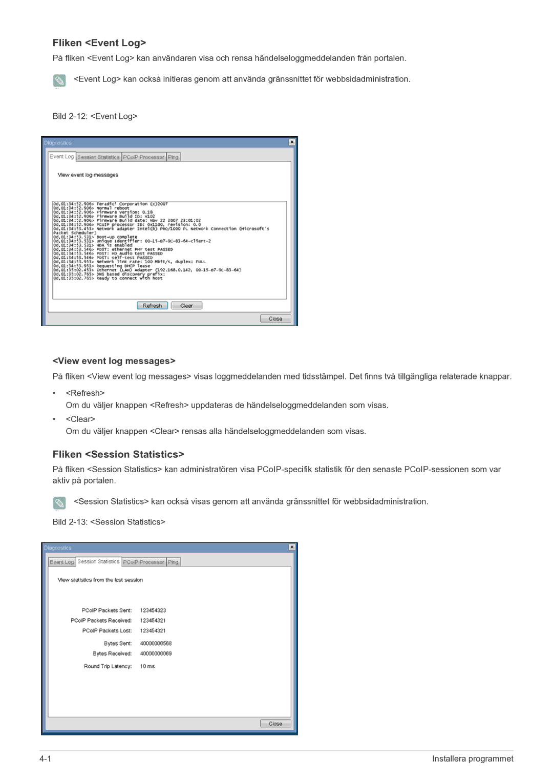 Samsung LF22NEBHBN/EN manual Fliken Event Log, Fliken Session Statistics 