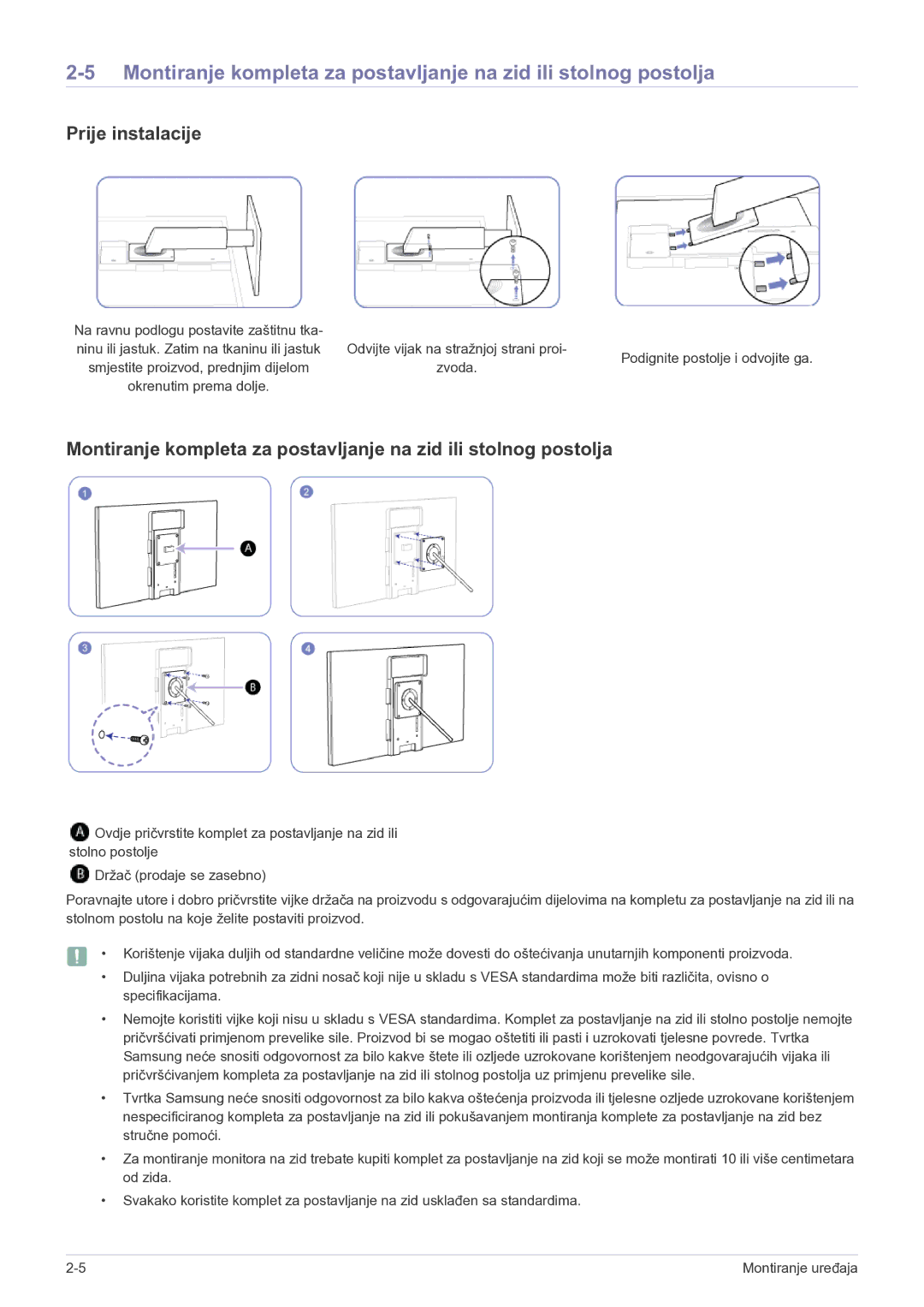 Samsung LF22NEBHBN/EN manual Prije instalacije 