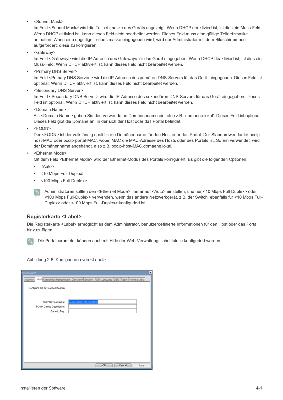 Samsung LF22NPBHBNP/EN manual Registerkarte Label 