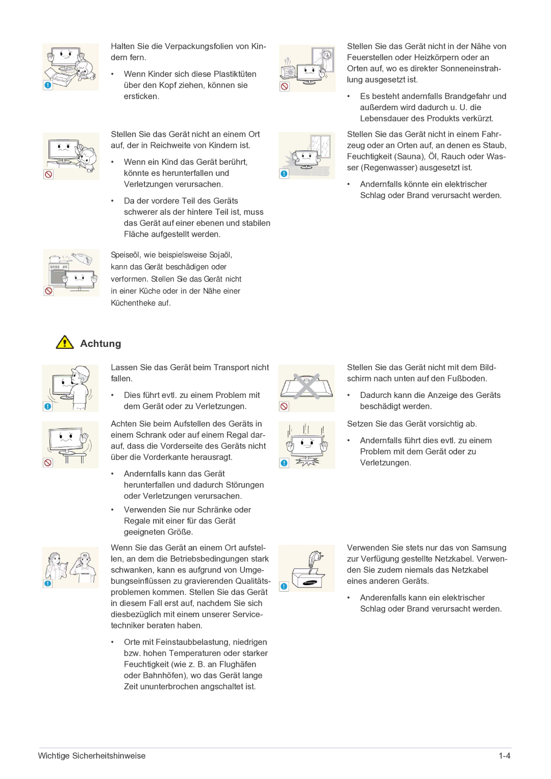 Samsung LF22NPBHBNP/EN manual Achtung 