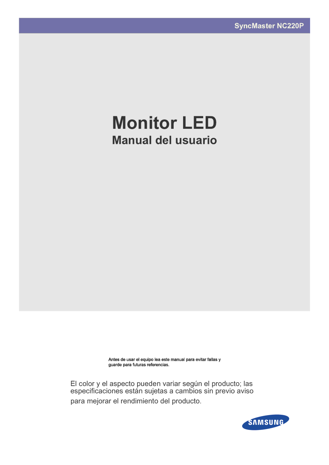 Samsung LF22NPBHBNP/EN manual LED-skärm 