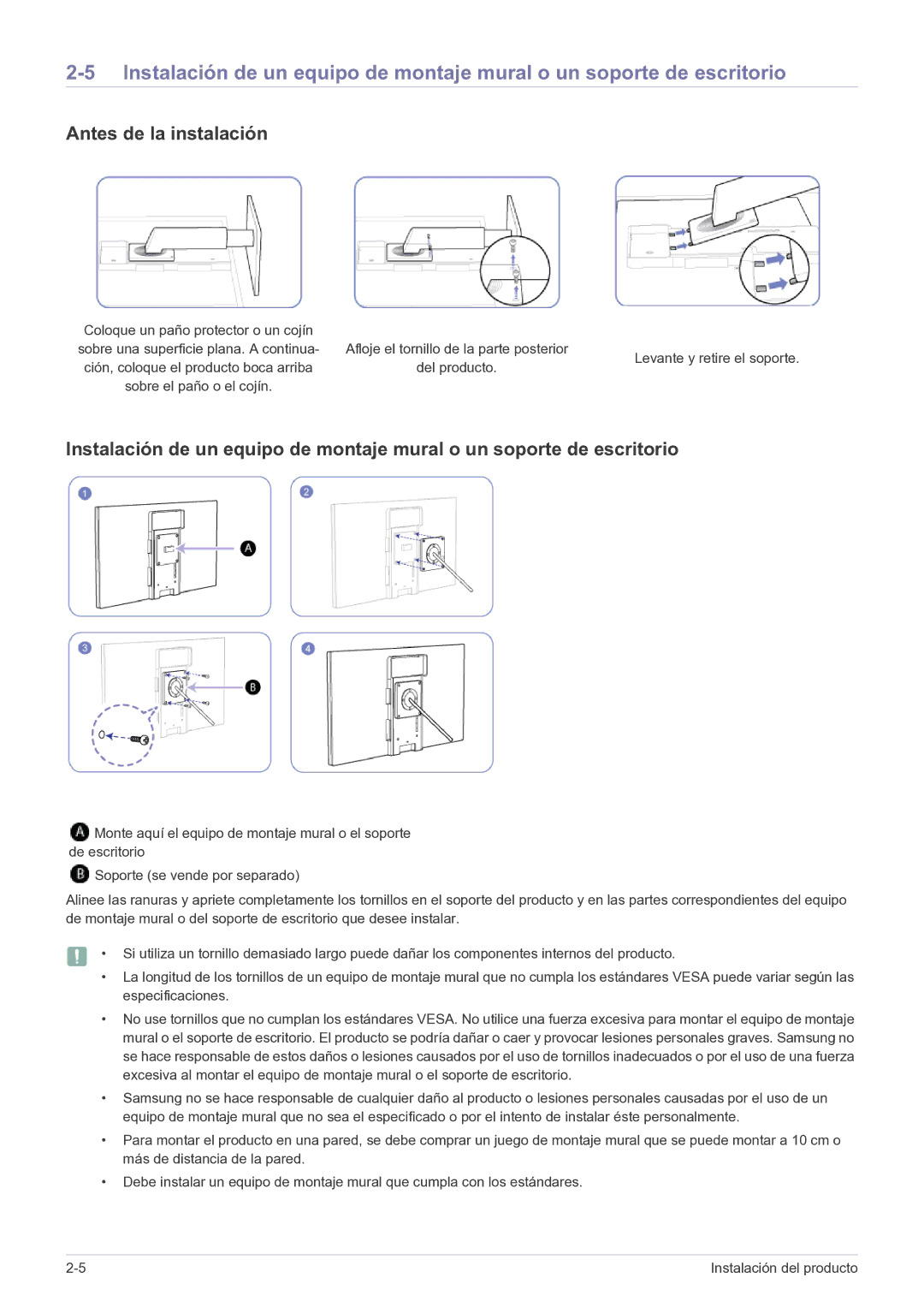 Samsung LF22NPBHBNP/EN manual Antes de la instalación 