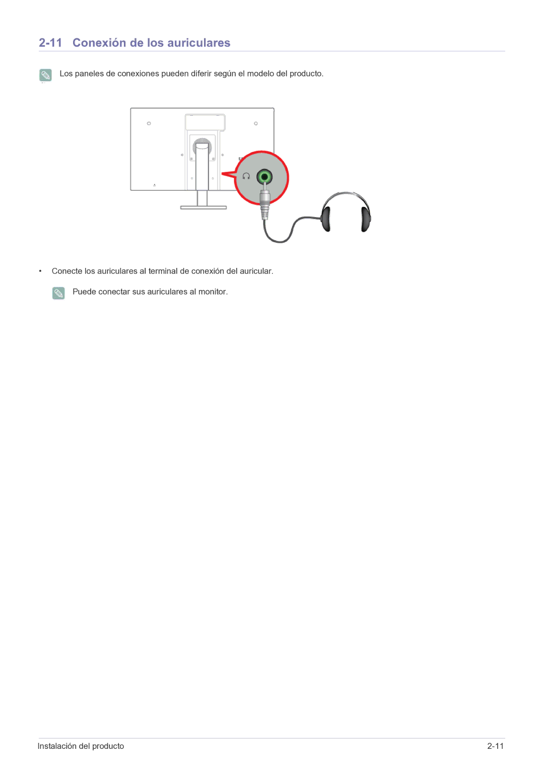 Samsung LF22NPBHBNP/EN manual Conexión de los auriculares 