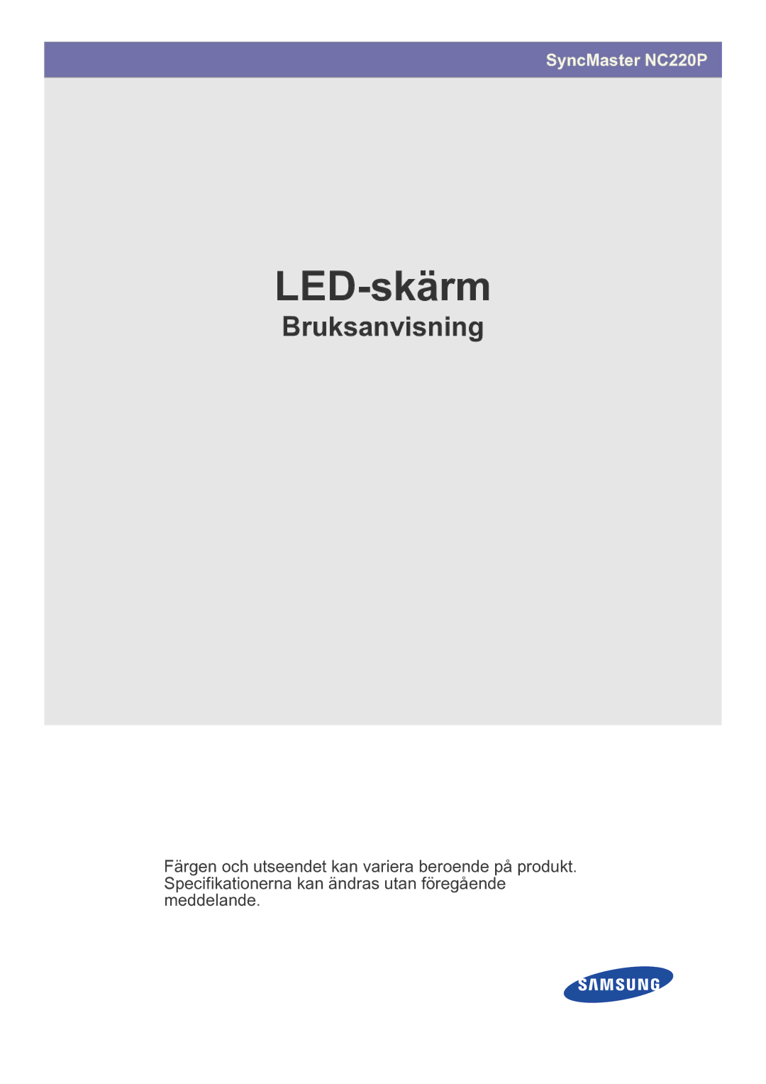 Samsung LF22NPBHBNP/EN manual LED-skärm 