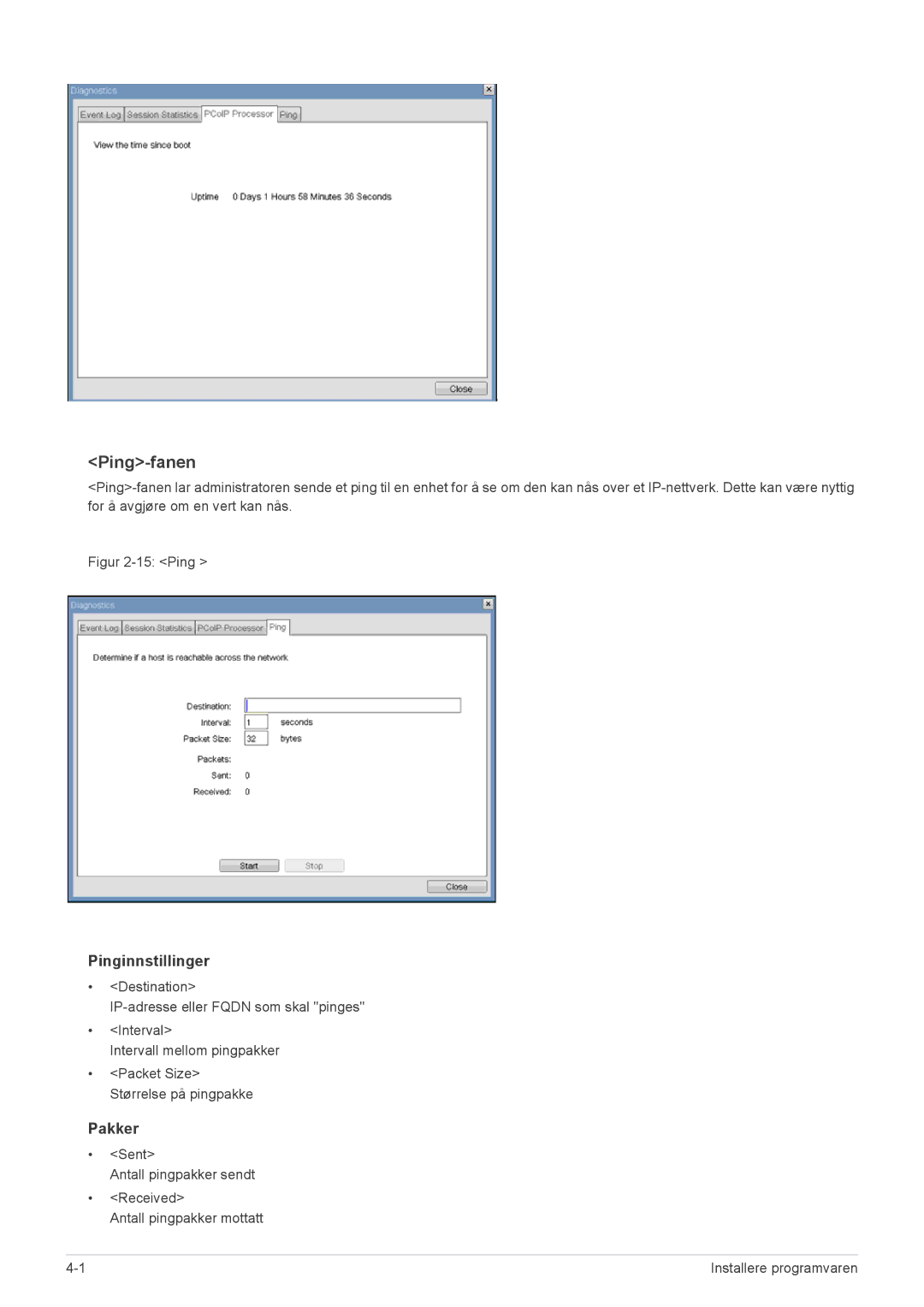 Samsung LF22NPBHBNP/EN manual Ping-fanen, Pinginnstillinger 