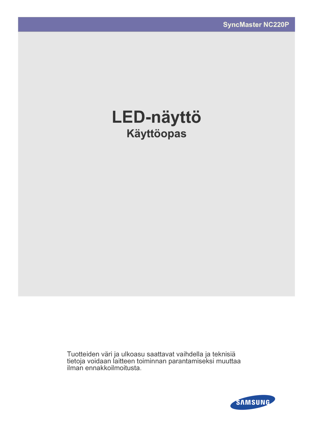 Samsung LF22NPBHBNP/EN manual LED-näyttö 