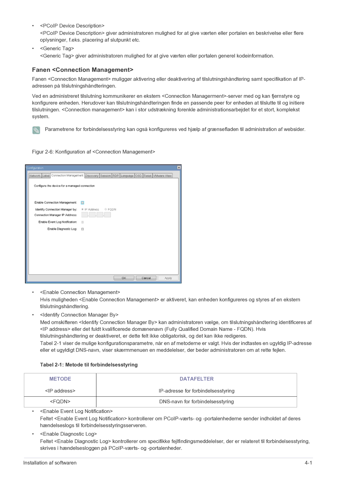 Samsung LF22NPBHBNP/EN manual Fanen Connection Management, Metode Datafelter 