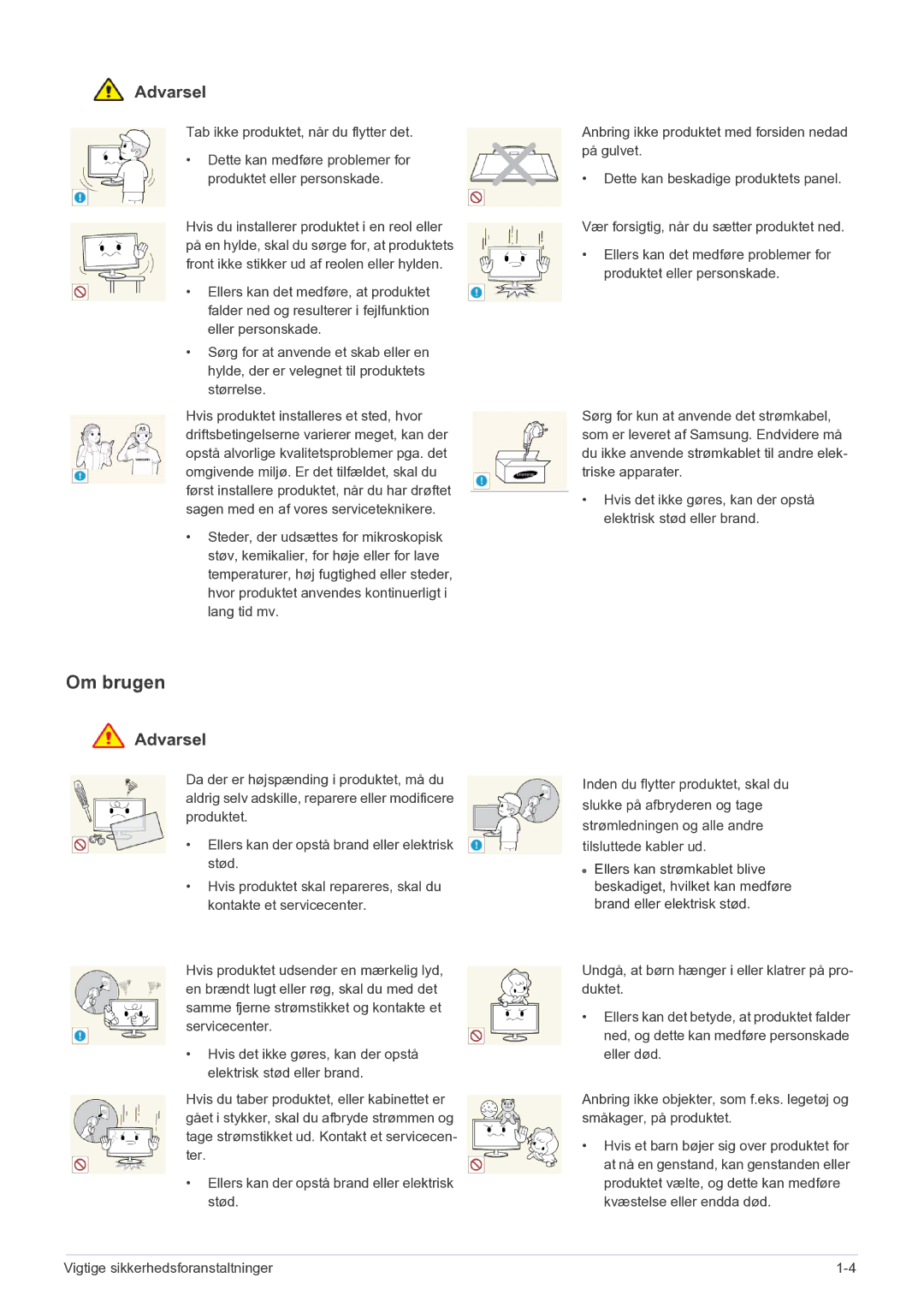 Samsung LF22NPBHBNP/EN manual Om brugen 