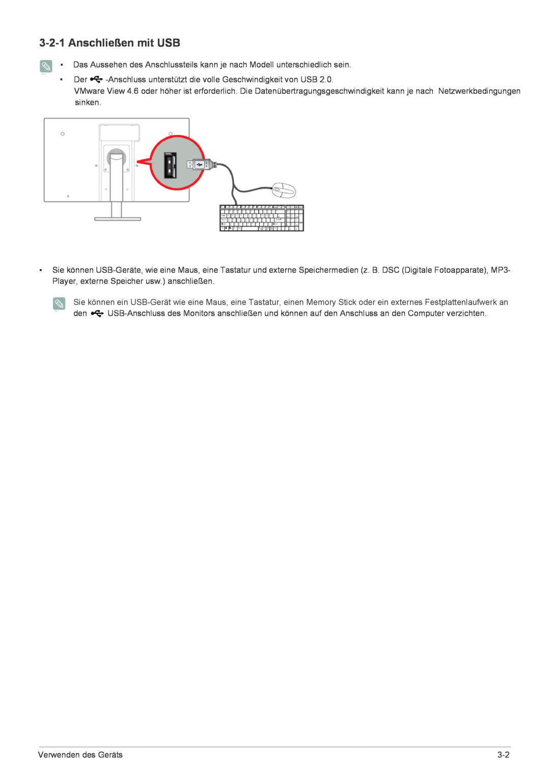 Samsung LF22NPBHBNP/EN manual Anschließen mit USB 