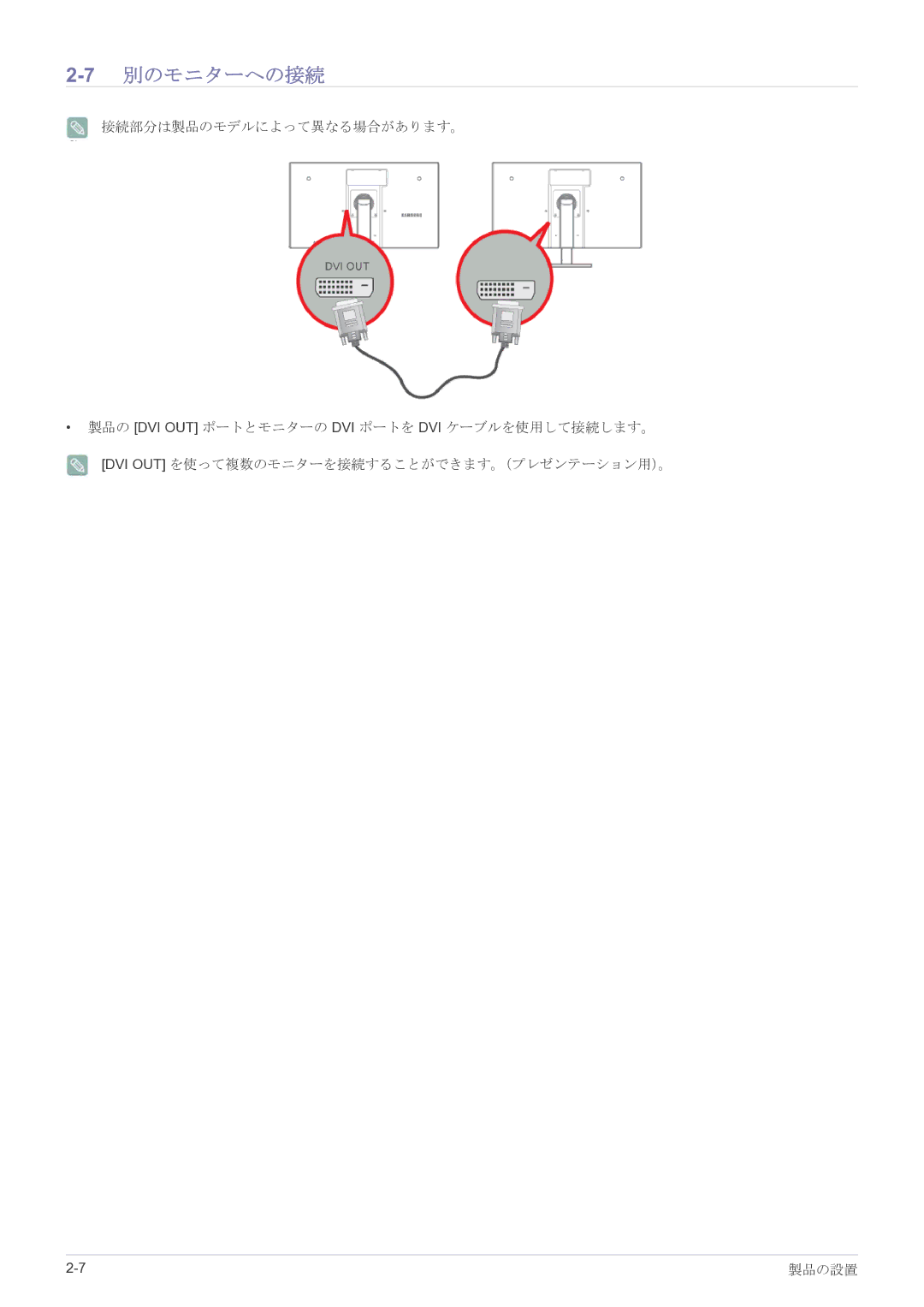 Samsung LF22NPBHBNP/XJ manual 7別のモニターへの接続 