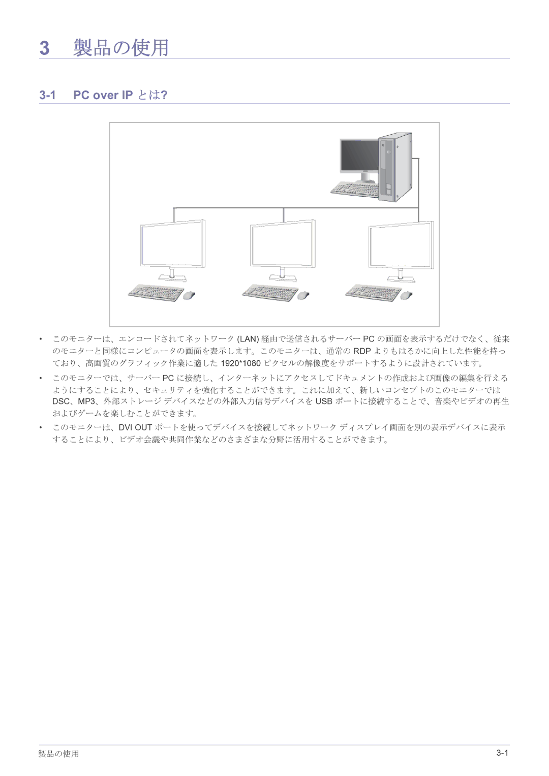 Samsung LF22NPBHBNP/XJ manual 製品の使用, PC over IP とは? 