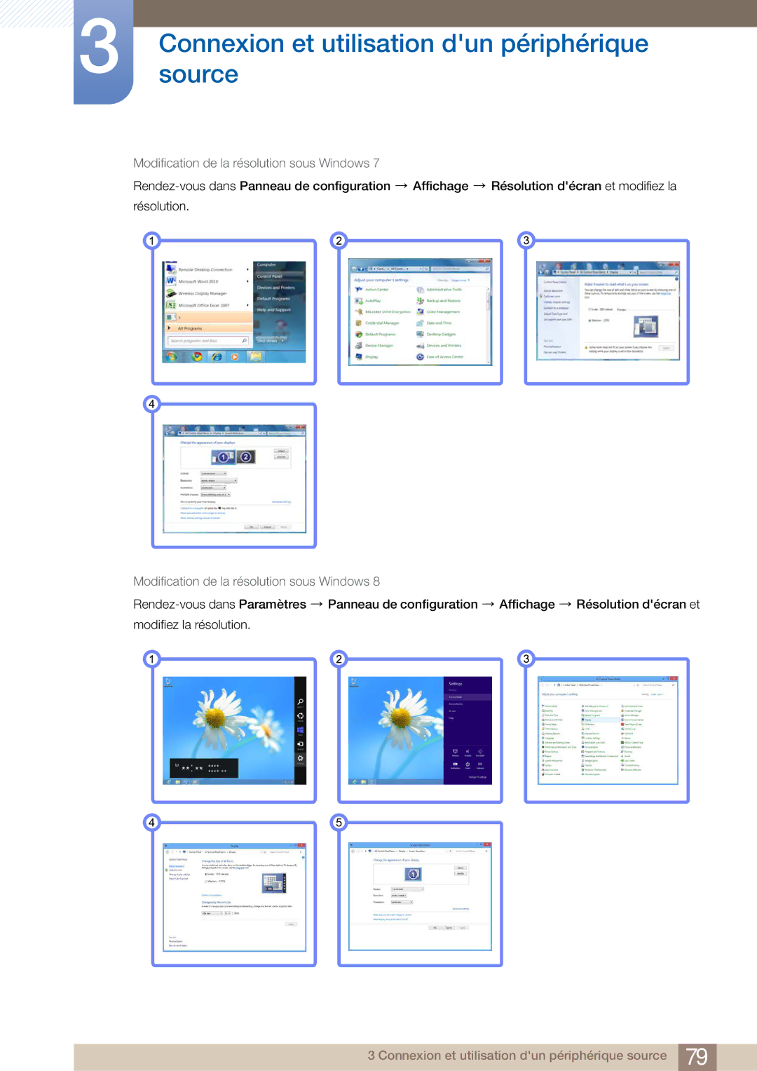 Samsung LF22FN1PFBZXEN, LF22NTBHBNM/EN manual Modification de la résolution sous Windows 