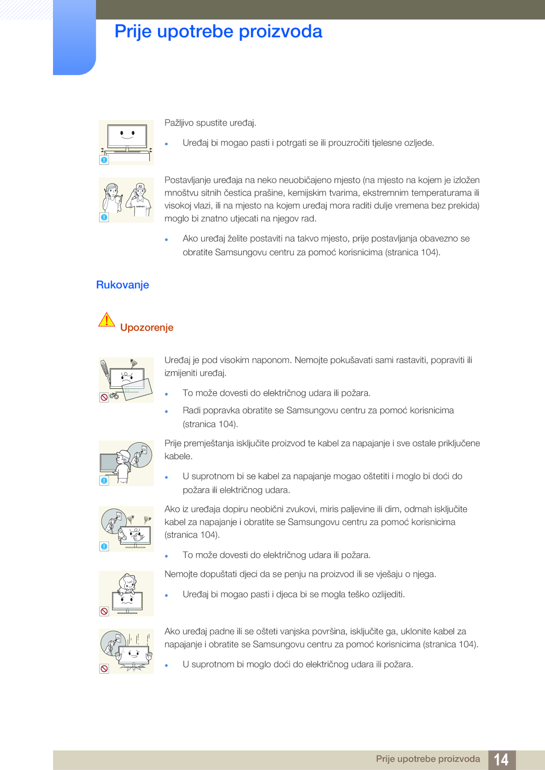 Samsung LF22NTBHBNM/EN, LF24FN1PFBZXEN manual Rukovanje 