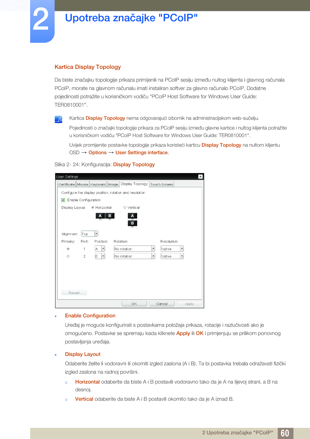 Samsung LF22NTBHBNM/EN, LF24FN1PFBZXEN manual Kartica Display Topology,  Enable Configuration,  Display Layout 