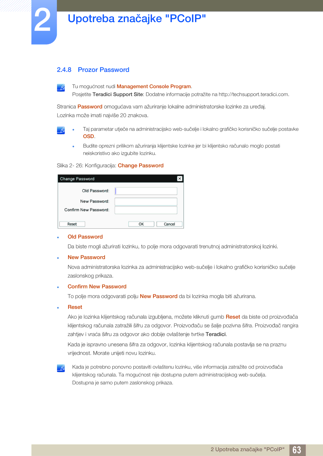 Samsung LF24FN1PFBZXEN Prozor Password, Tu mogućnost nudi Management Console Program, Old Password, Confirm New Password 