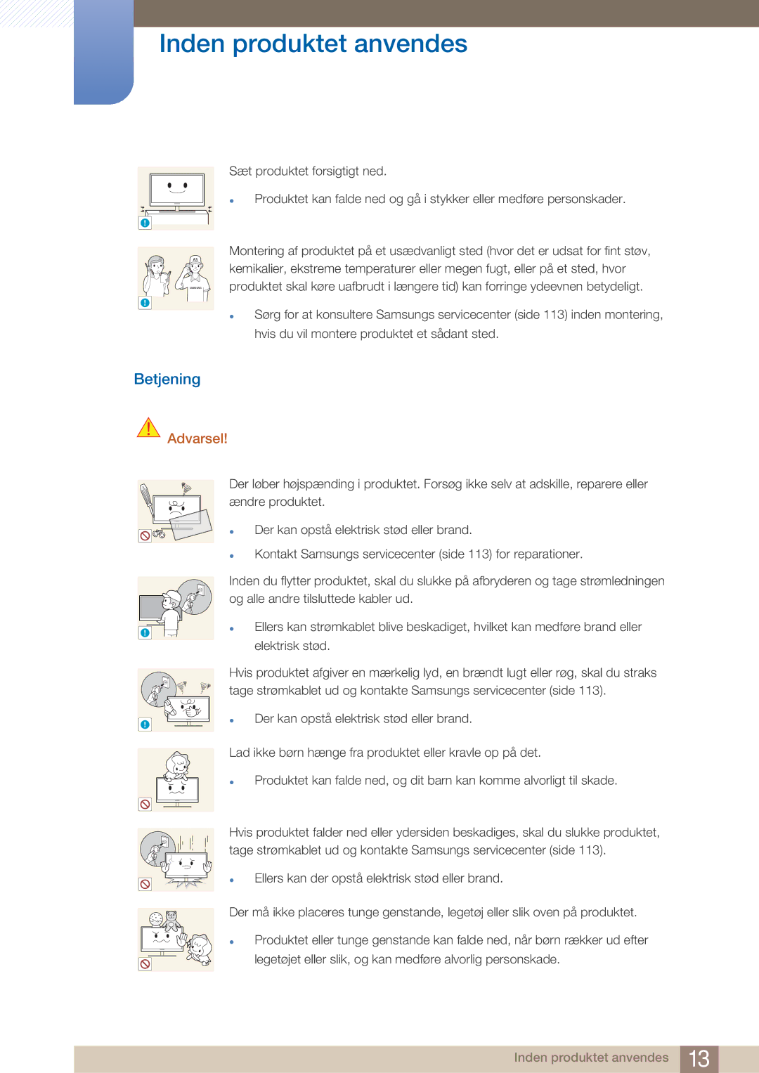 Samsung LF22NTBHBNM/EN manual Betjening 