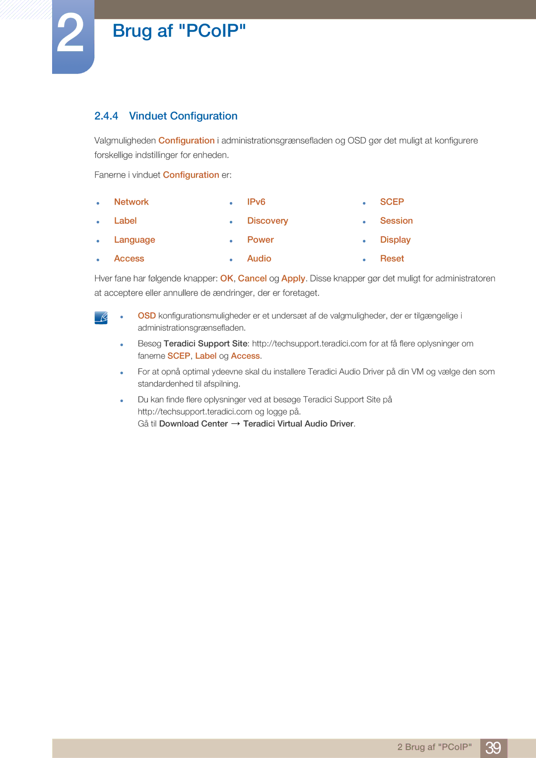 Samsung LF22NTBHBNM/EN manual Vinduet Configuration, Network Label Language Access IPv6 Discovery Power Audio 