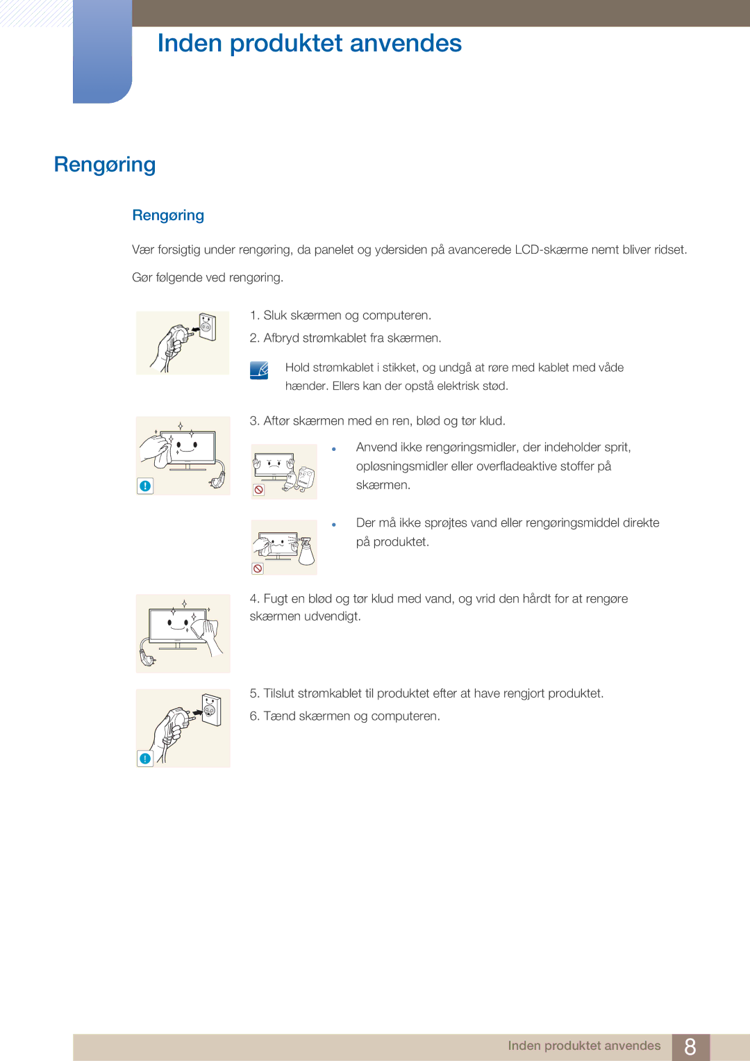 Samsung LF22NTBHBNM/EN manual Rengøring 