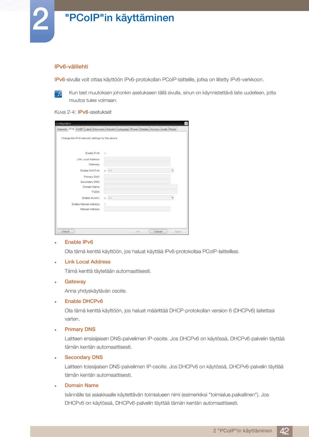 Samsung LF22NTBHBNM/EN manual IPv6-välilehti 