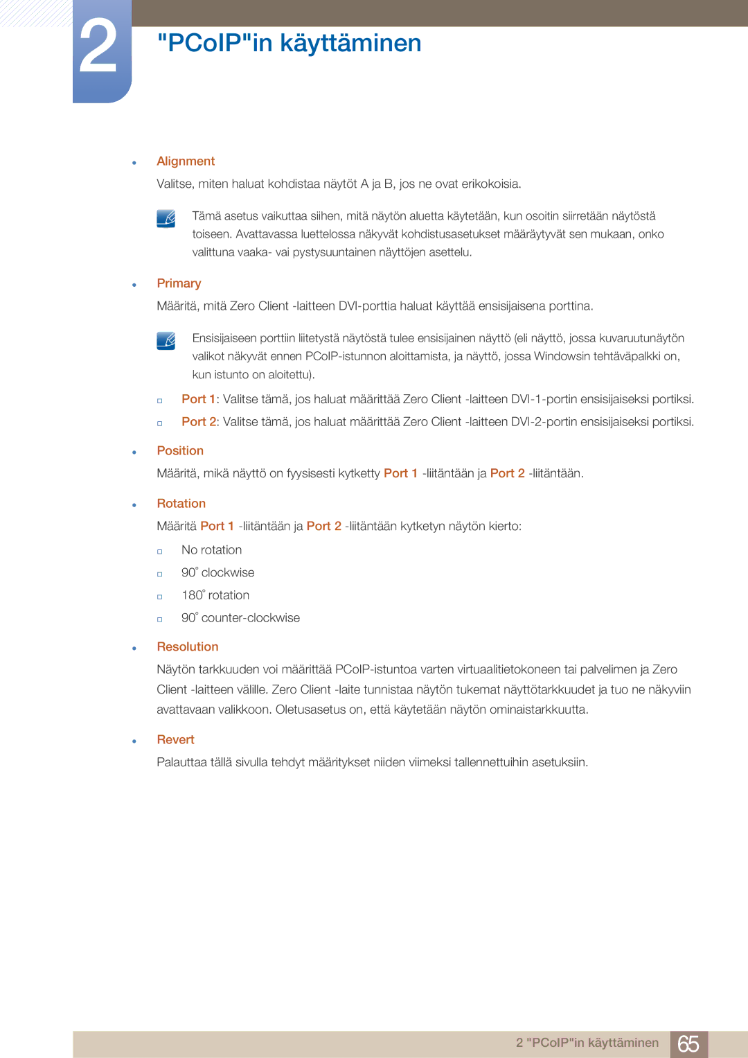 Samsung LF22NTBHBNM/EN manual  Alignment,  Primary,  Position,  Rotation,  Resolution,  Revert 