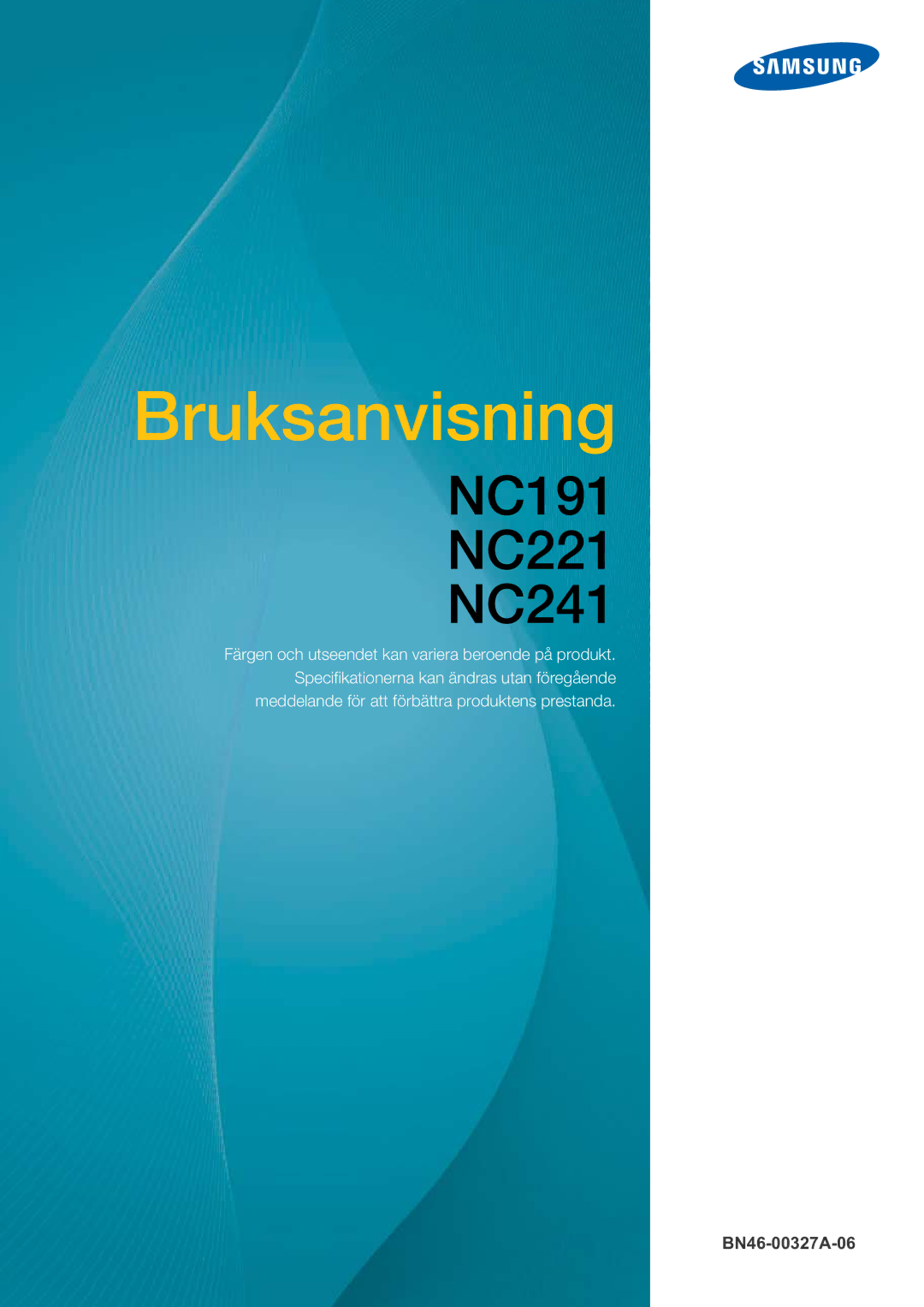 Samsung LF22NTBHBNM/EN, LF22NTBHBNU/EN, LF22FN1PFBZXEN, LF22FN1PFBZXXM, LF22NTBHBNU/XY manual NC191 NC221 NC241 