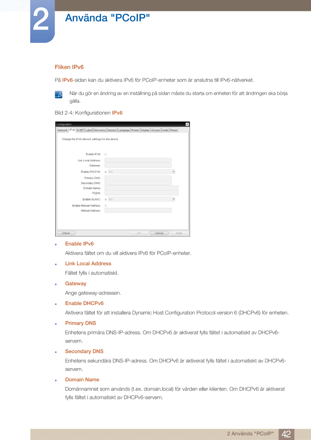 Samsung LF22NTBHBNM/EN manual Fliken IPv6 