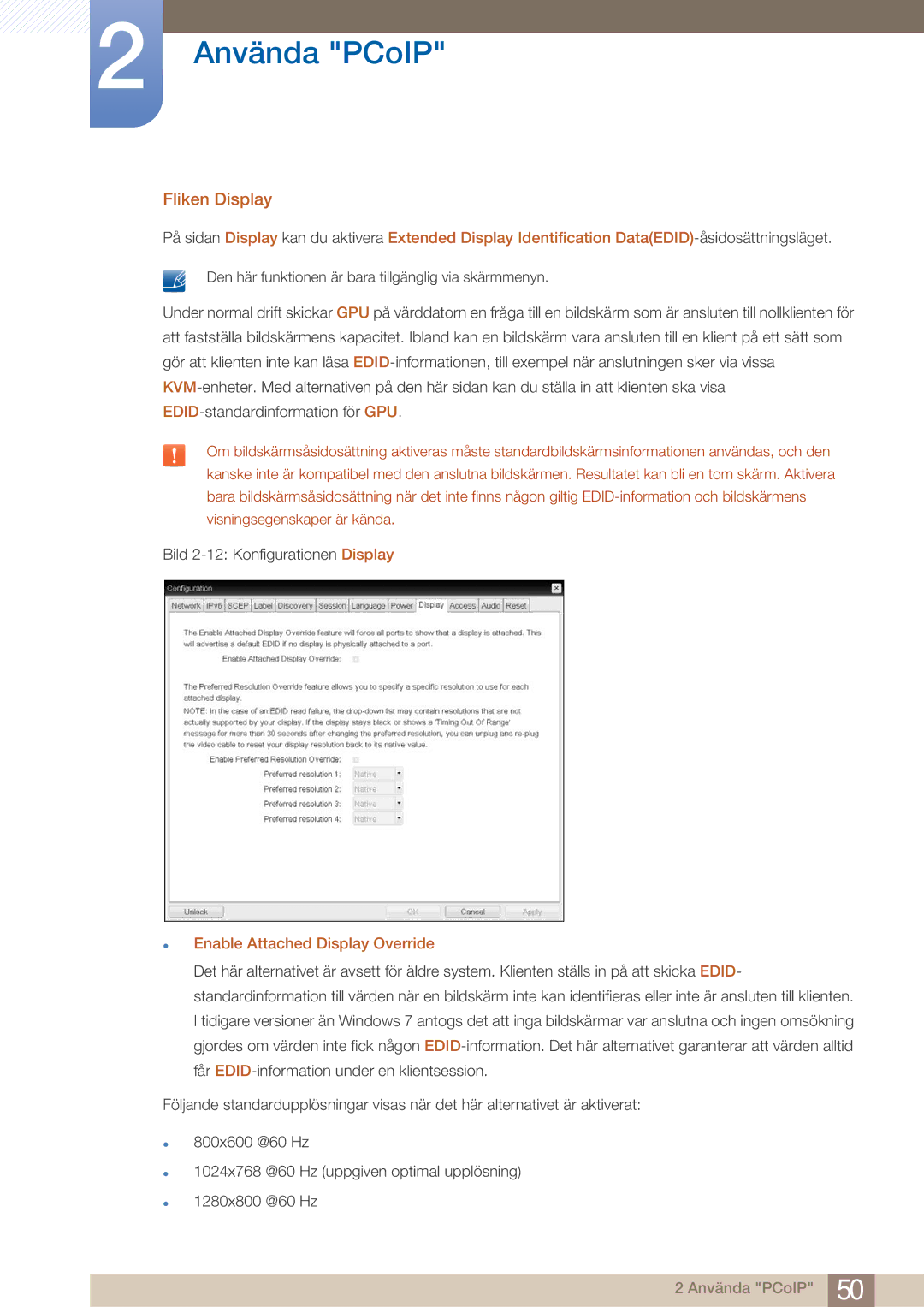 Samsung LF22NTBHBNM/EN manual Fliken Display,  Enable Attached Display Override 