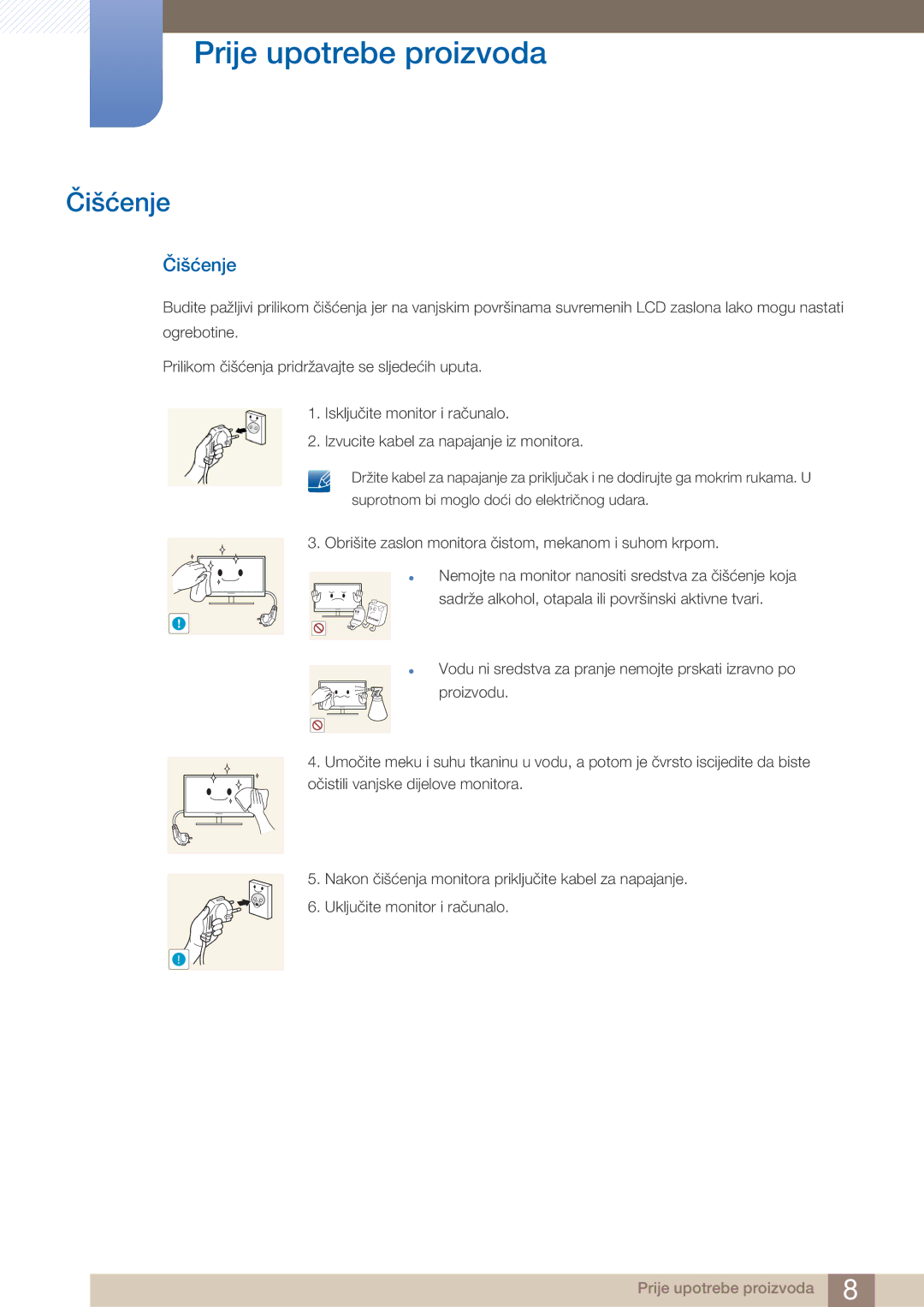 Samsung LF22NTBHBNM/EN manual Čišćenje 