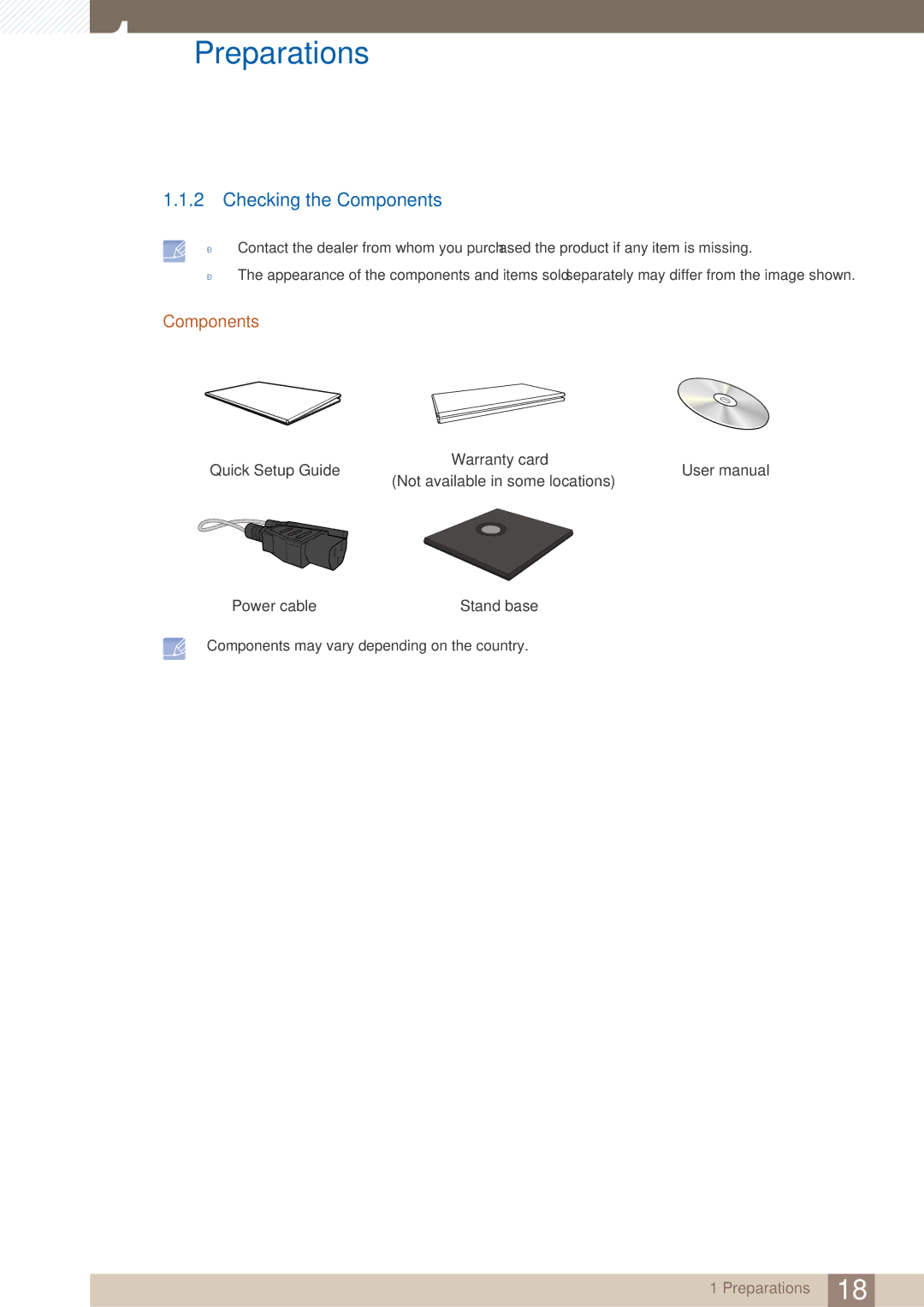 Samsung LF22NTBHBNU/EN, LF22NTBHBNM/EN, LF22FN1PFBZXEN, LF22FN1PFBZXXM, LF22NTBHBNU/XY, LF22NTBHBNM/XY Checking the Components 