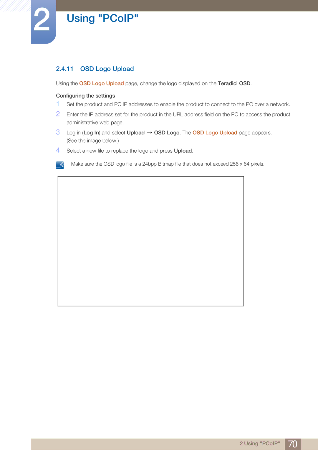 Samsung LF22NTBHBNU/XY, LF22NTBHBNU/EN, LF22NTBHBNM/EN, LF22FN1PFBZXEN, LF22FN1PFBZXXM, LF22NTBHBNM/XY manual OSD Logo Upload 